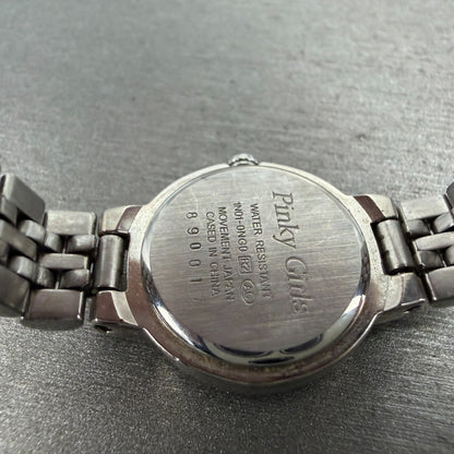Seiko Pinky Girls Watch Women 20mm Black Dial Silver Tone Round 1N01-0NG0 Newbat9
