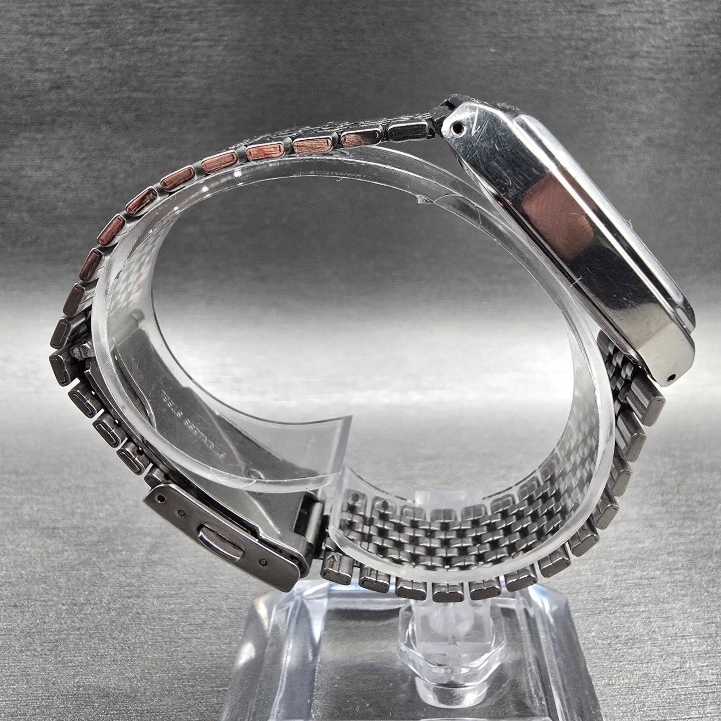 Seiko Alba Watch Men 32mm Silver Dial Silver Tone Daydate 7N33-K003 New Battery8