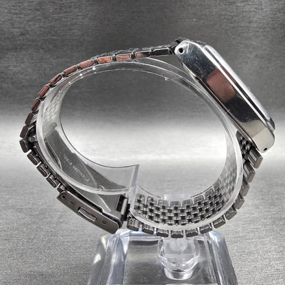 Seiko Alba Watch Men 32mm Silver Dial Silver Tone Daydate 7N33-K003 New Battery8