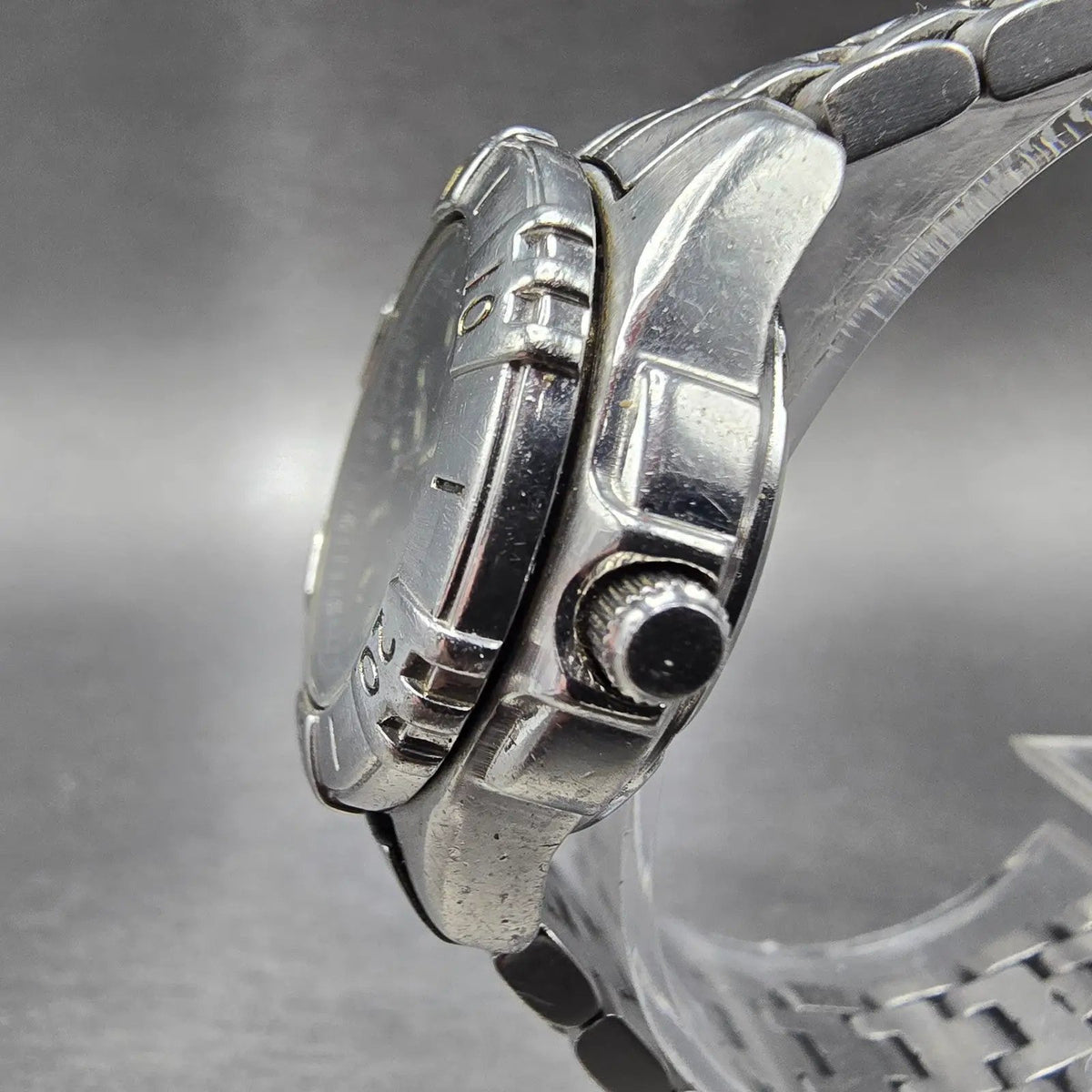 Swiss Military Automatic Dive Watch Women 30mm Black Dial Steel Daydate Works4