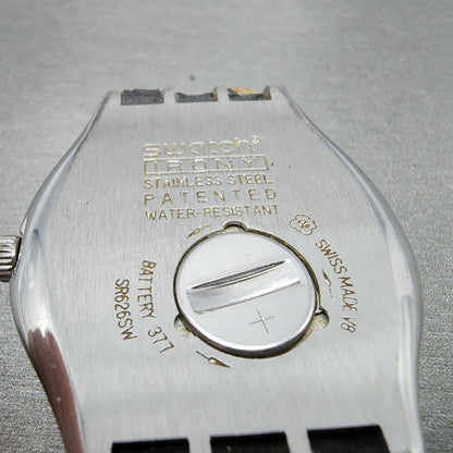 Swatch irony Watch men 38mm Black Dial Steel Daydate Round YGS737 New Battery8