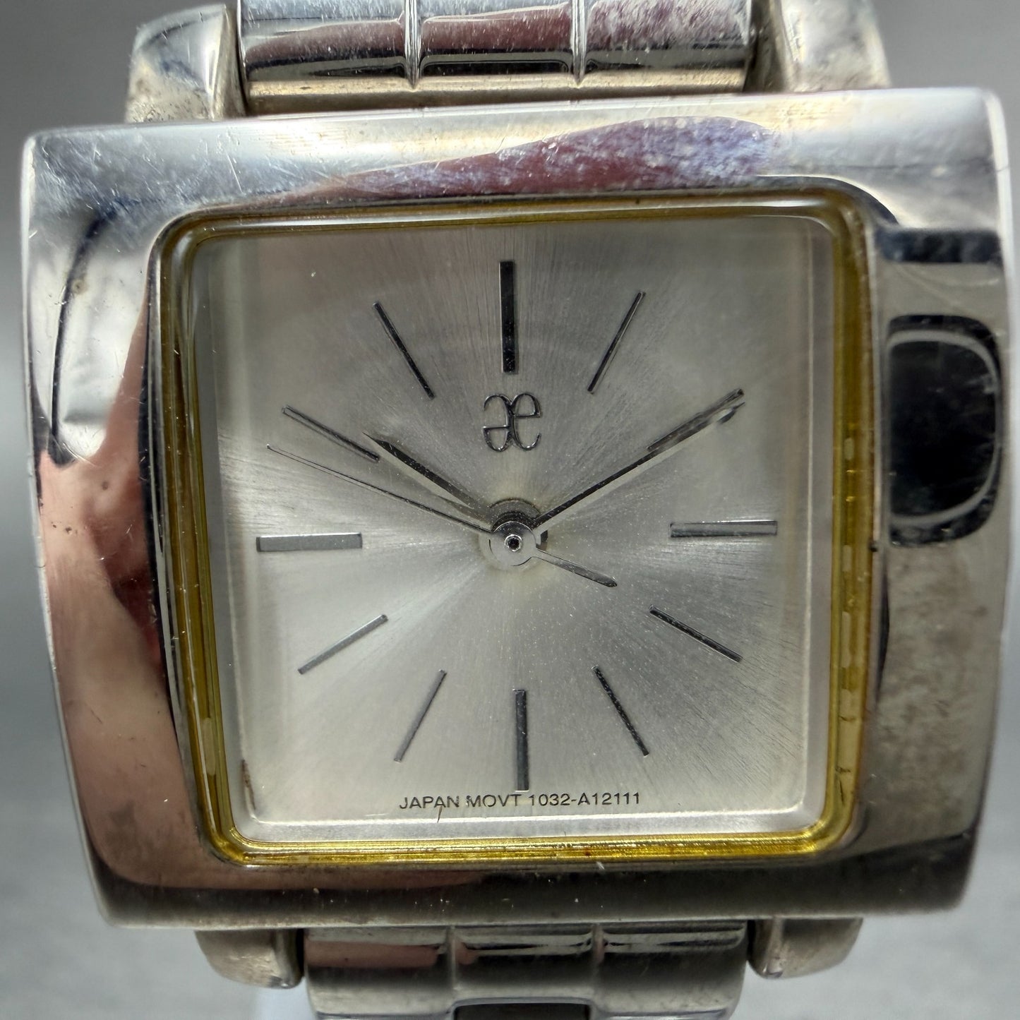 Citizen Watch Women 25mm Silver Dial Silver Tone Rectangle 1032-A05699 New batt1