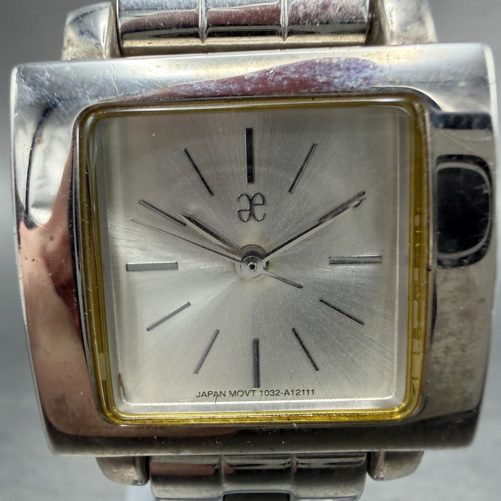 Citizen Watch Women 25mm Silver Dial Silver Tone Rectangle 1032-A05699 New batt1