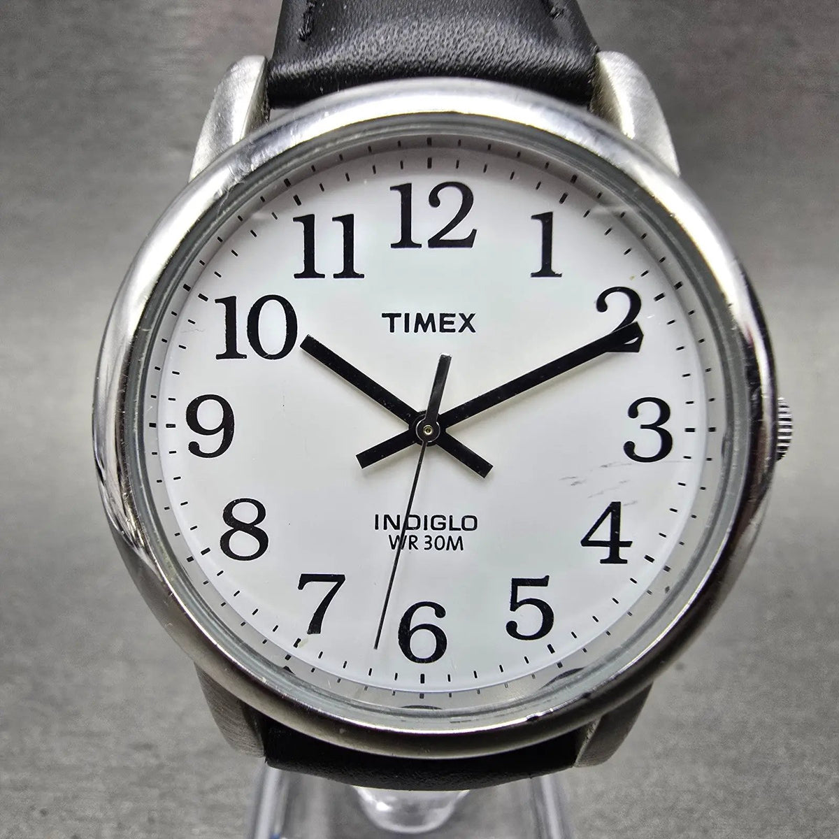 Timex Easy Reader Watch Men 35mm White Dial Silver Tone Round New Battery NJN0