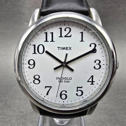 Timex Easy Reader Watch Men 35mm White Dial Silver Tone Round New Battery NJN0
