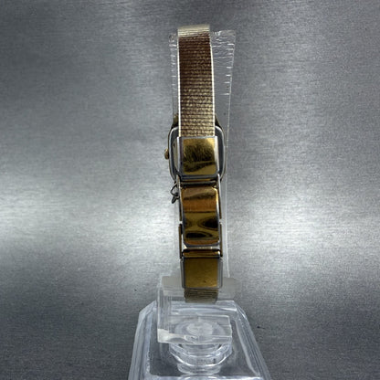 Seiko Watch Women 17mm Champagne Dial Gold Tone Rectangle 2C205789 New Battery7
