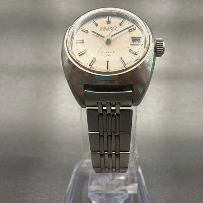 Seiko Watch Women 23mm Silver Dial Silver Tone Date Round 2205-0050 New Battery5