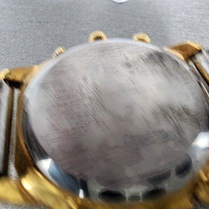 Seiko Chronograph Watch Men 37mm Black Dial Gold Date Alarm 7T326G40 READ!!!!!!9