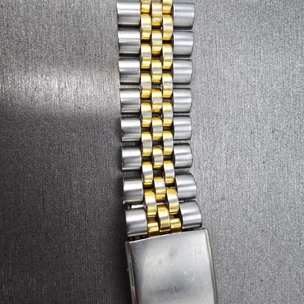 Seiko Bracelet 20mm Stainless Steel Two Tone Tri Folding Clasp VTG Japan2