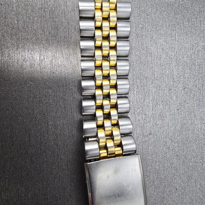 Seiko Bracelet 20mm Stainless Steel Two Tone Tri Folding Clasp VTG Japan2