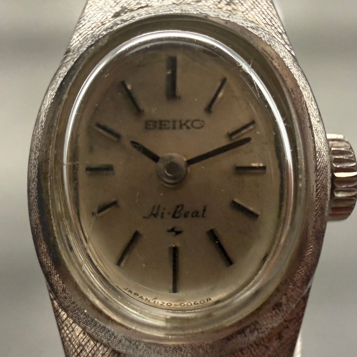 Seiko Hi-Beat Watch Women 15mm Silver Dial Silver Tone Oval 1120-7000 Manual1