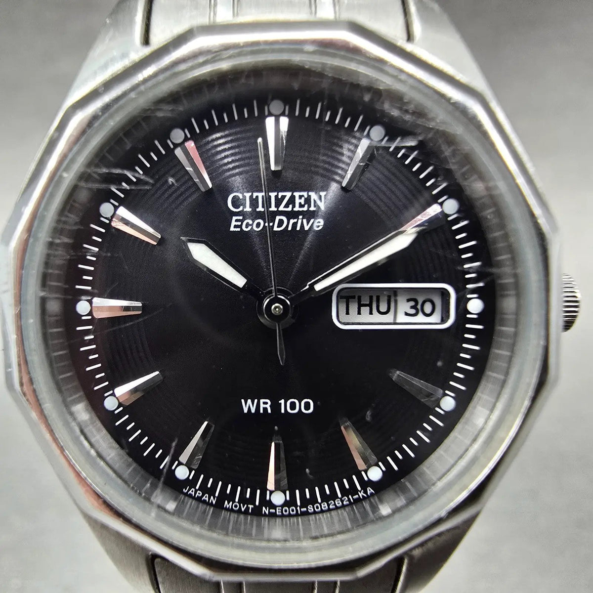 Citizen Eco-Drive Watch Women 26mm Black Dial Silver Daydate E001-S053463 JP1