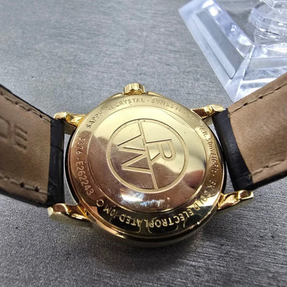 Raymond Weil Watch Women 27mm White Dial Gold Plated Date 5376 New Battery9