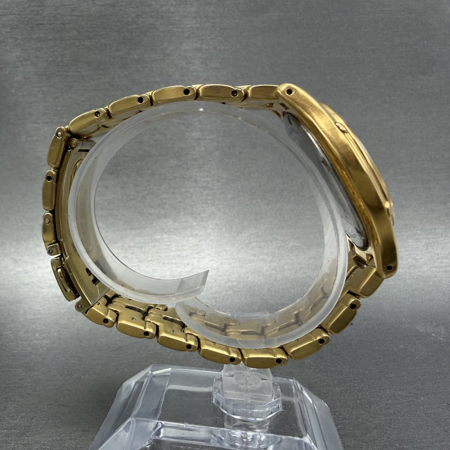 Seiko Watch Men 36mm Champagne Dial Gold Tone Date Round 7N32-0049 New Battery V8