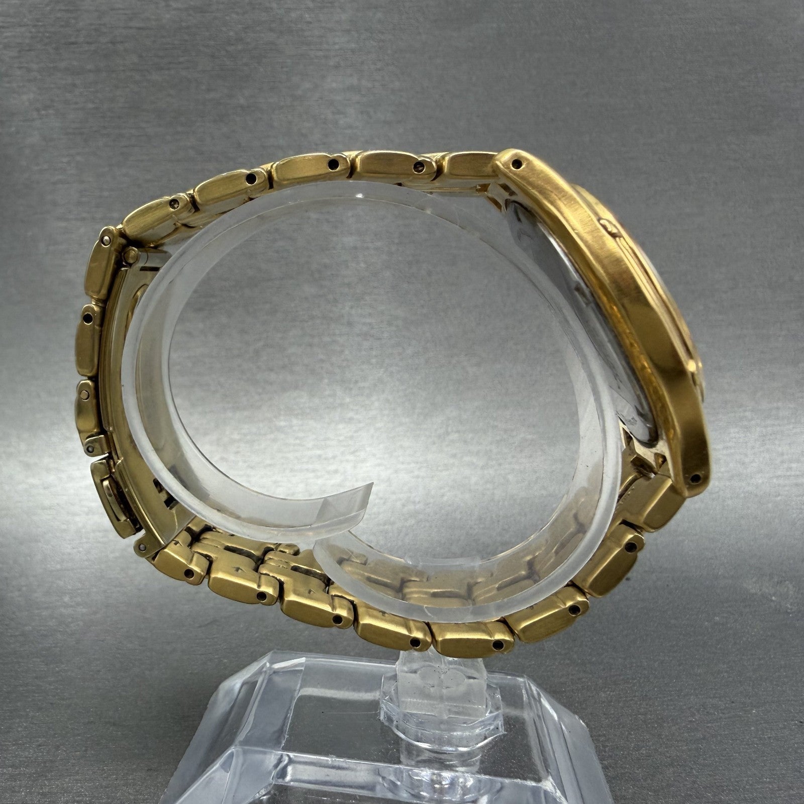 Seiko Watch Men 36mm Champagne Dial Gold Tone Date Round 7N32-0049 New Battery V8