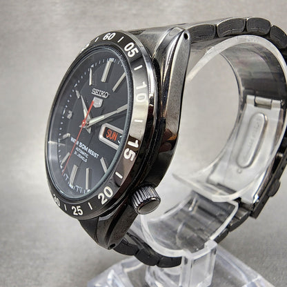 Seiko 5 Automatic 36mm Watch Men Black Dial Black Tone Daydate 7s2602t0 Runs4