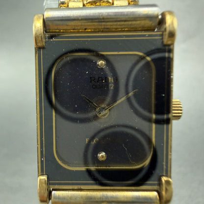 Rado Florence Tank Watch Women 17mm Black Dial Gold Tone 135.3156.2 PARTS2