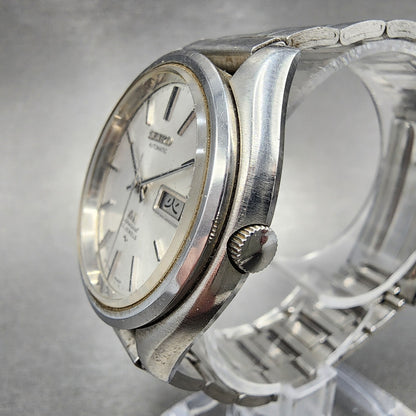 Seiko Lord Matic Special Watch Men 37mm Silver Dial Steel Daydate 5206-6061 Runs