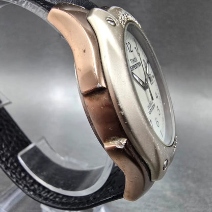 Timex Expedition Watch Men 42mm Cream Dial Silver Tone Date New Battery VTG3