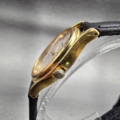 Seiko Watch Women 20mm Silver Dial Gold Tone Oval 4N01-5060 New Battery VTG A2