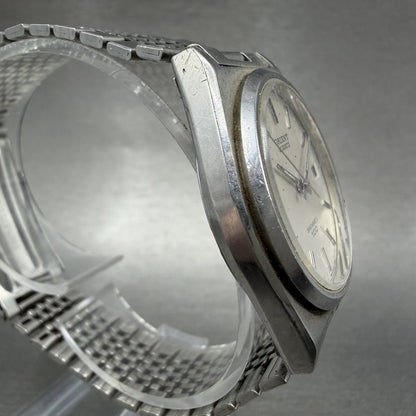 Orient Swimmer Watch Men 32mm Silver Dial Silver Tone Date Round New Battery3