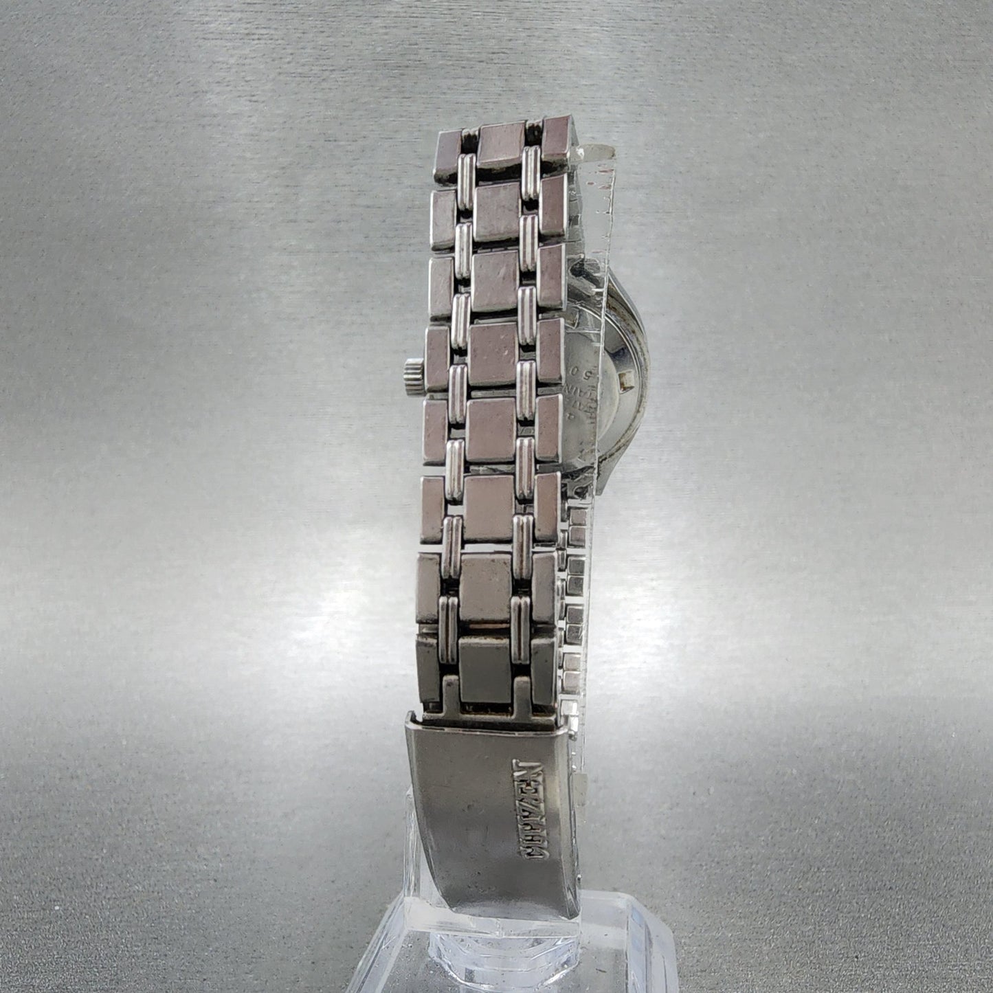 Citizen Automatic Watch Women White Dial Silver Tone Daydate Round Runs 66007