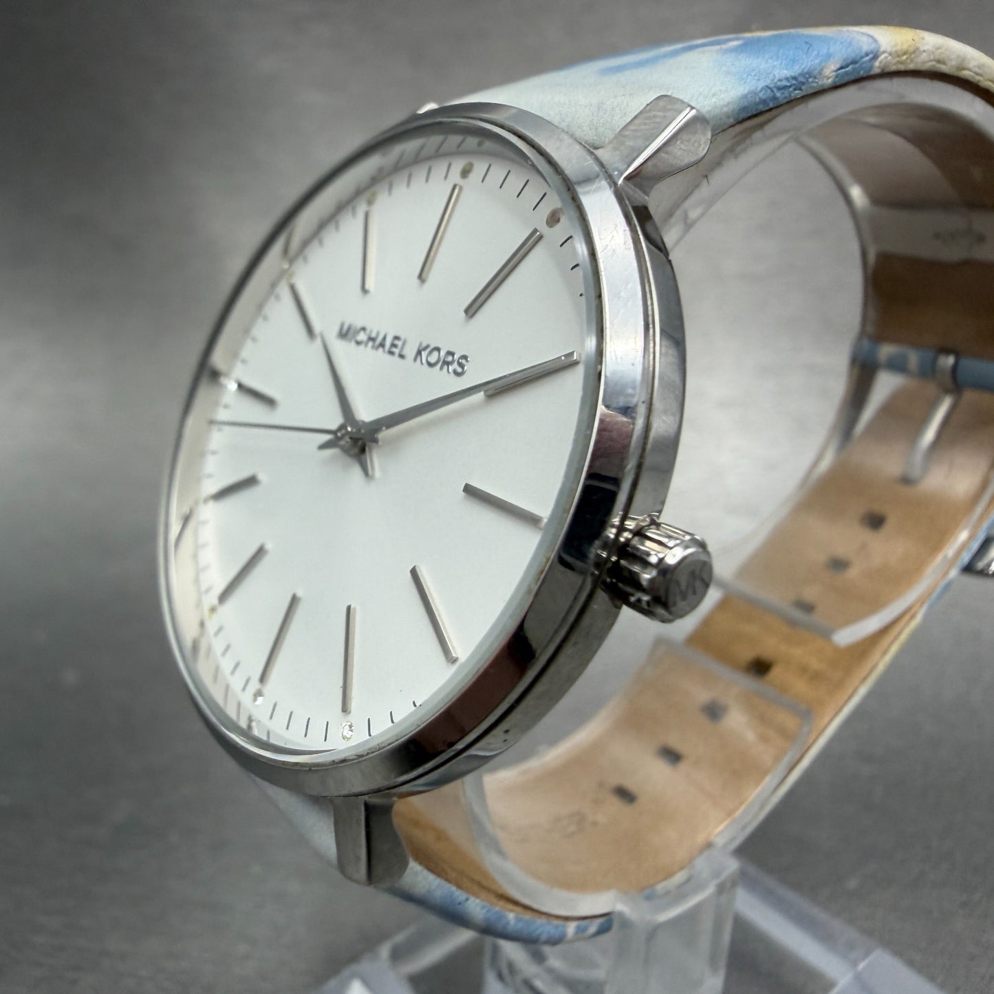 Michael Kors Pyper Watch Women 38mm White Dial Silver Tone Round MK-2917 New Bat2