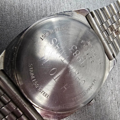 Pulsar Watch Men 33mm Gray Dial Silver Daydate Y113-5129 New Battery VTG JP10