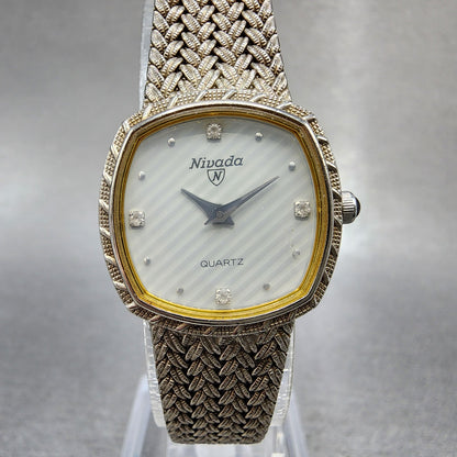 Nivada Watch Women 21mm Silver Dial Silver Tone Square N22724 New Battery0