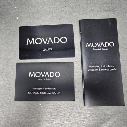 Movado Serenade Watch Women 25mm Black Dial Silver Tone 84 A1 1844 New Battery12