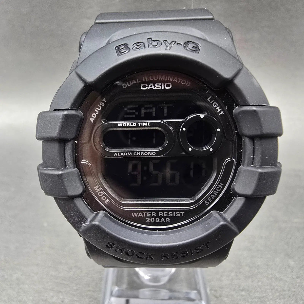 Casio Baby-G BGD-140 Watch Women 43mm Black Dial Black Chrono Alarm New BatteryL0
