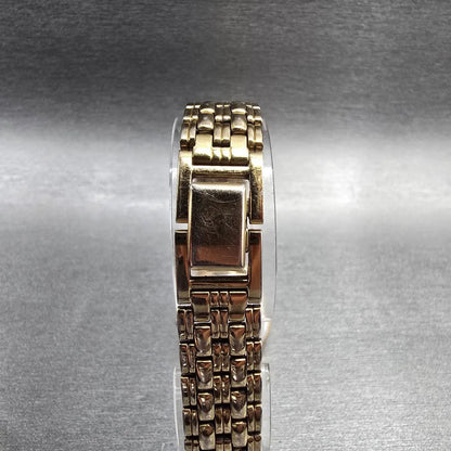 Seiko Watch Women 24mm White Dial Gold Tone Round V701-1781 New Battery VintageL7
