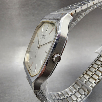 Seiko Tank Watch Men 30mm Silver Dial Silver Tone 2621-5180 New Battery