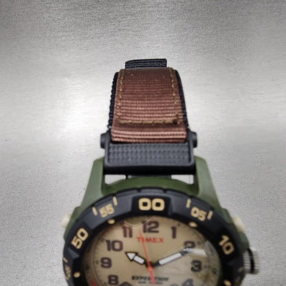 Timex Expedition Watch Men 41mm Brown Dial Green Case Analog Digital T451815