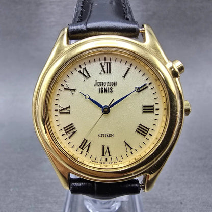 Citizen Junction Watch Men 35mm Champagne Dial Gold Tone READ!!!!!!! New Battery0