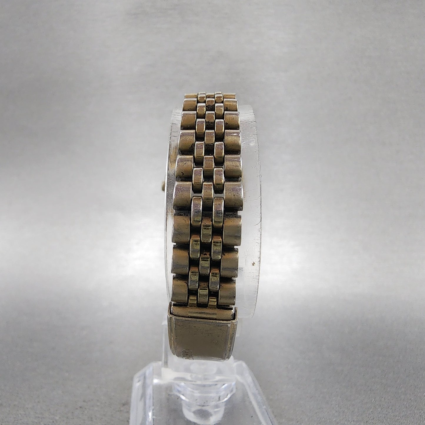 Seiko Watch Women 24mm Black Tone Gold Tone Daydate Round 7n830049 New Battery7
