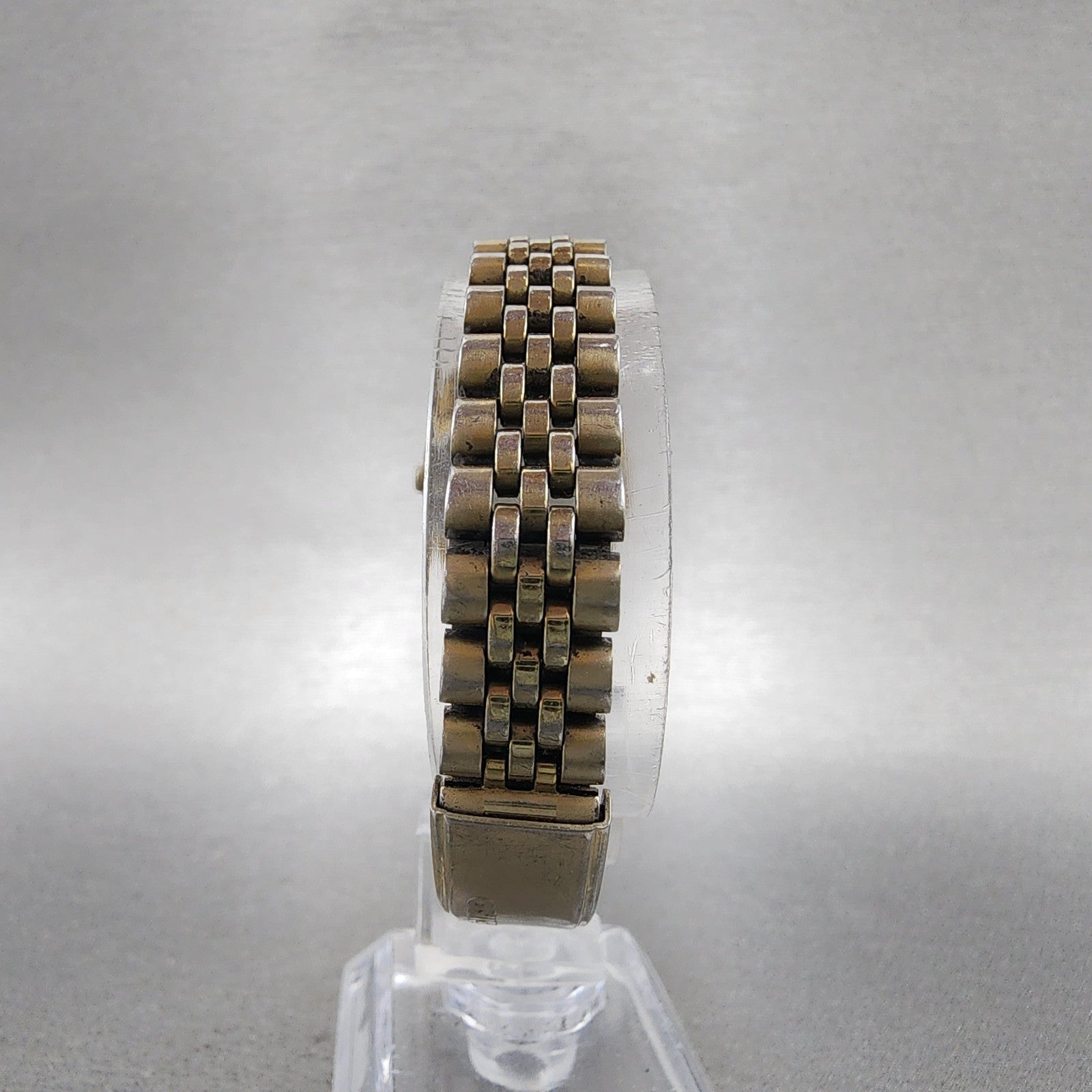 Seiko Watch Women 24mm Black Tone Gold Tone Daydate Round 7n830049 New Battery7