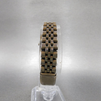 Seiko Watch Women 24mm Black Tone Gold Tone Daydate Round 7n830049 New Battery7