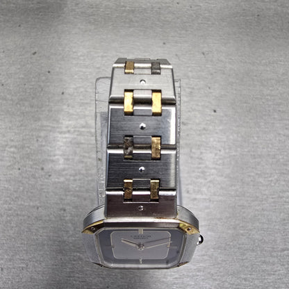 Seiko Credor Watch Women 22mm Silver Dial Two Tone Rectangle 8420-5020 New Batt4