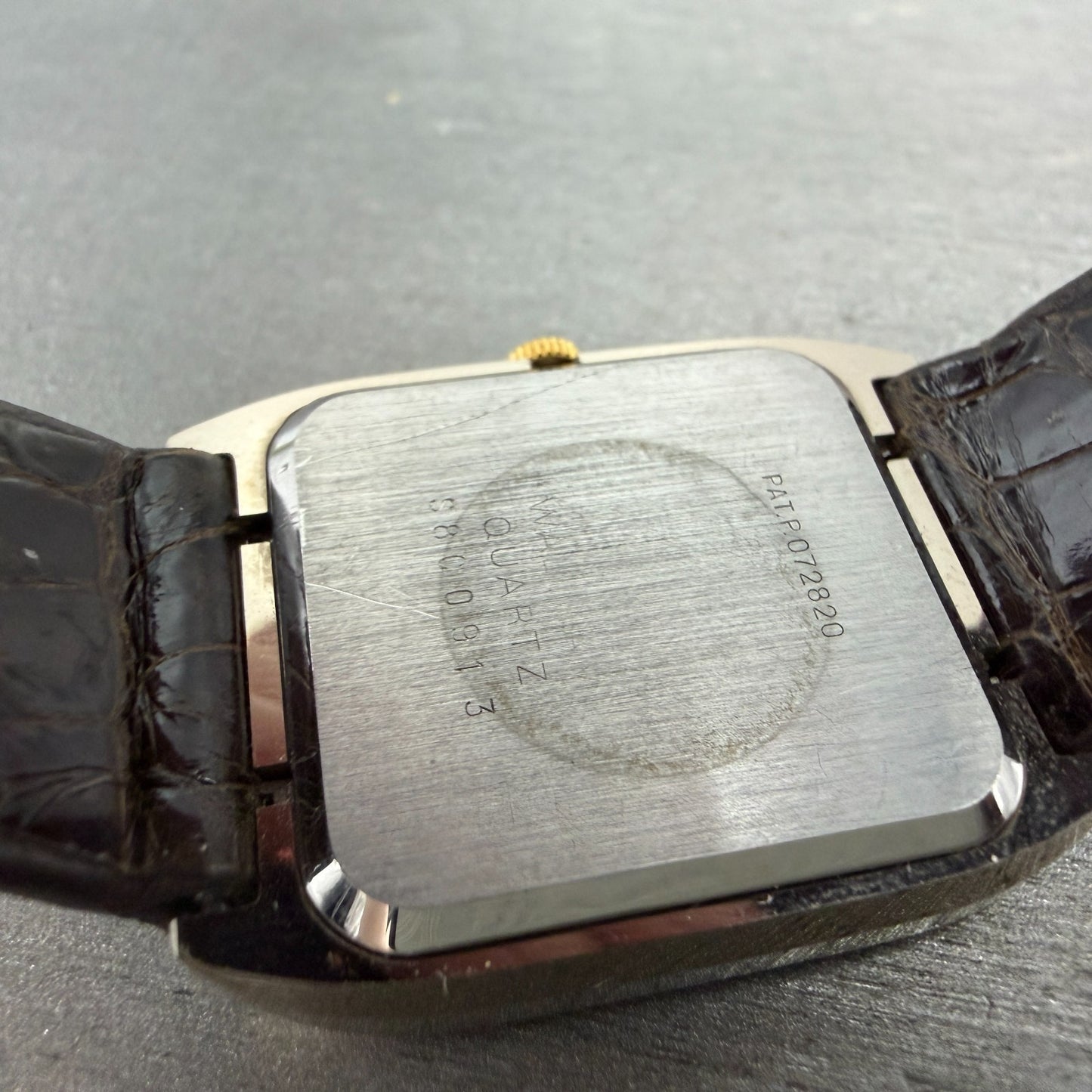 Waltham Dynax Tank Watch Men 28mm Gold Dial Tungsten Rectangle New Battery9