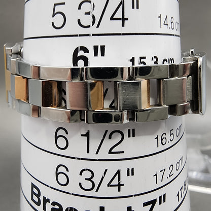 Seiko Solar Tank Watch Women 19mm White Dial Two Tone Rectangle Lukia V111 RunsA10