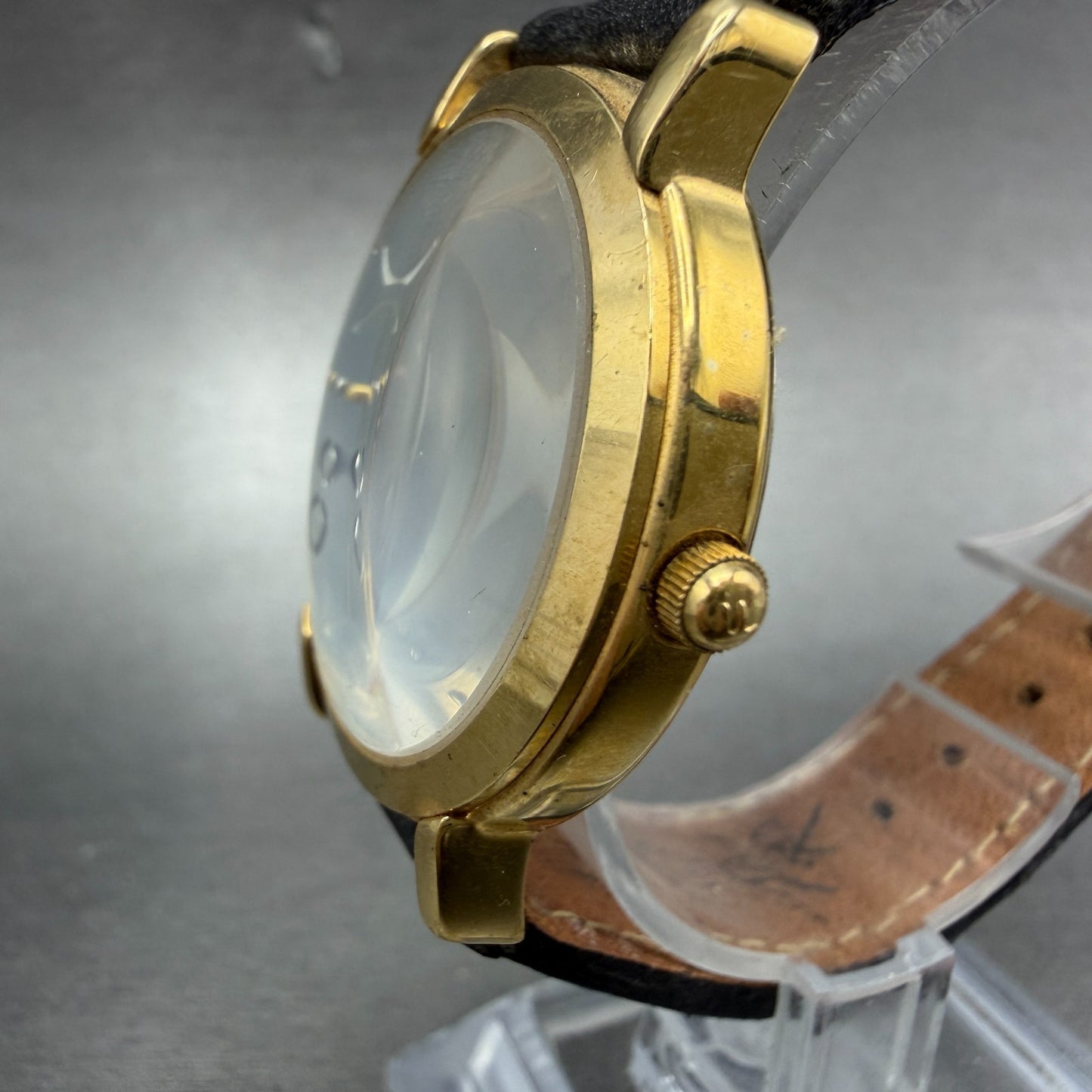 Fossil Watch Men 34mm Silver Dial Gold Tone Round JR-7504 Leather New Battery2