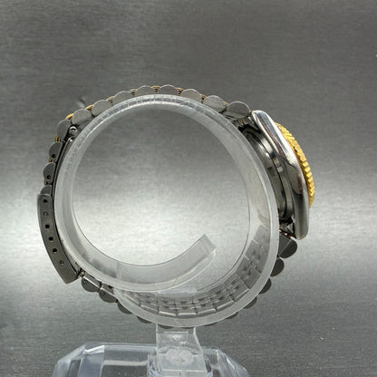 Seiko Watch Women 24mm Gold Dial Two Tone Daydate Round 7n83-0041 New Battery 788