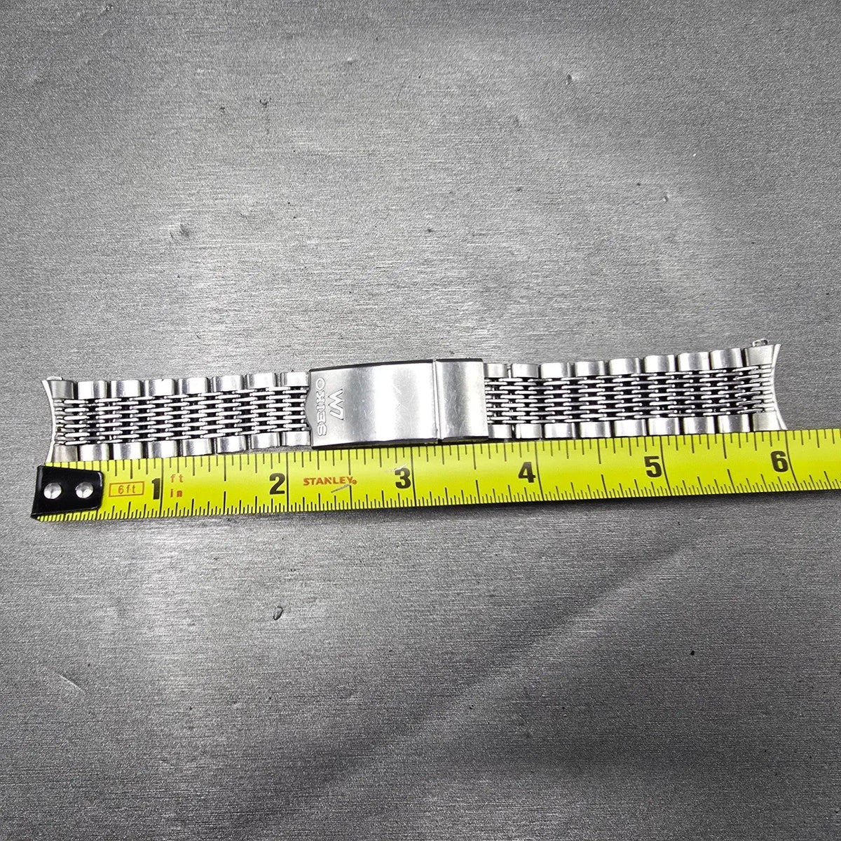 Seiko Lord Maitic Beads Of Rice Bracelet 18mm Stainless Steel XGB062 VTG JDM17