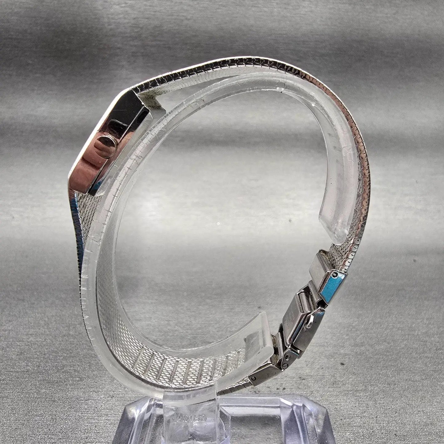 Seiko Watch Women 16mm Silver Dial Silver Tone Rectangle 16-3269 New Battery VTG6