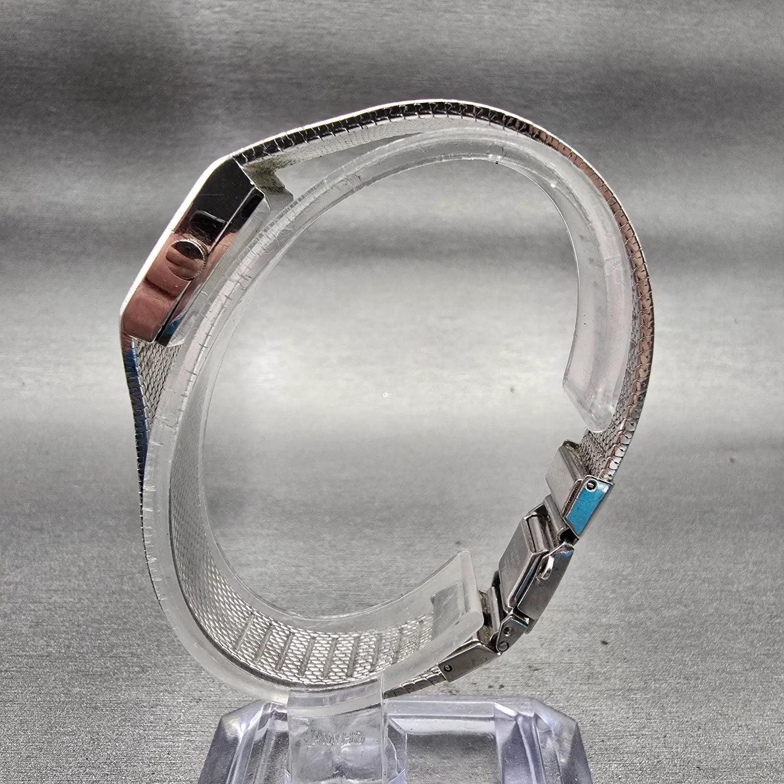 Seiko Watch Women 16mm Silver Dial Silver Tone Rectangle 16-3269 New Battery VTG6