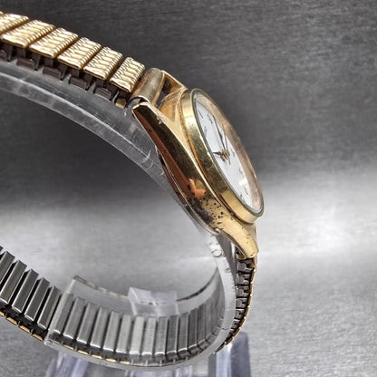Seiko Watch Women 22mm White Dial Gold Tone Date Round 2A22-0200 New Battery3