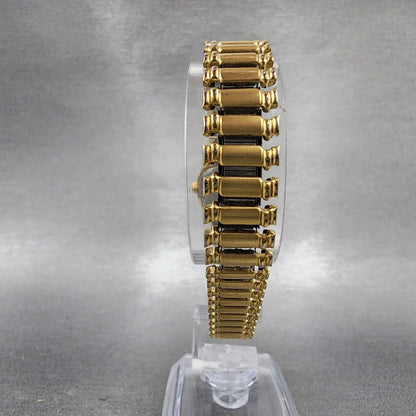 Seiko Watch Women 20mm Gold Dial Gold Tone Round 1N010E19 New Battery7