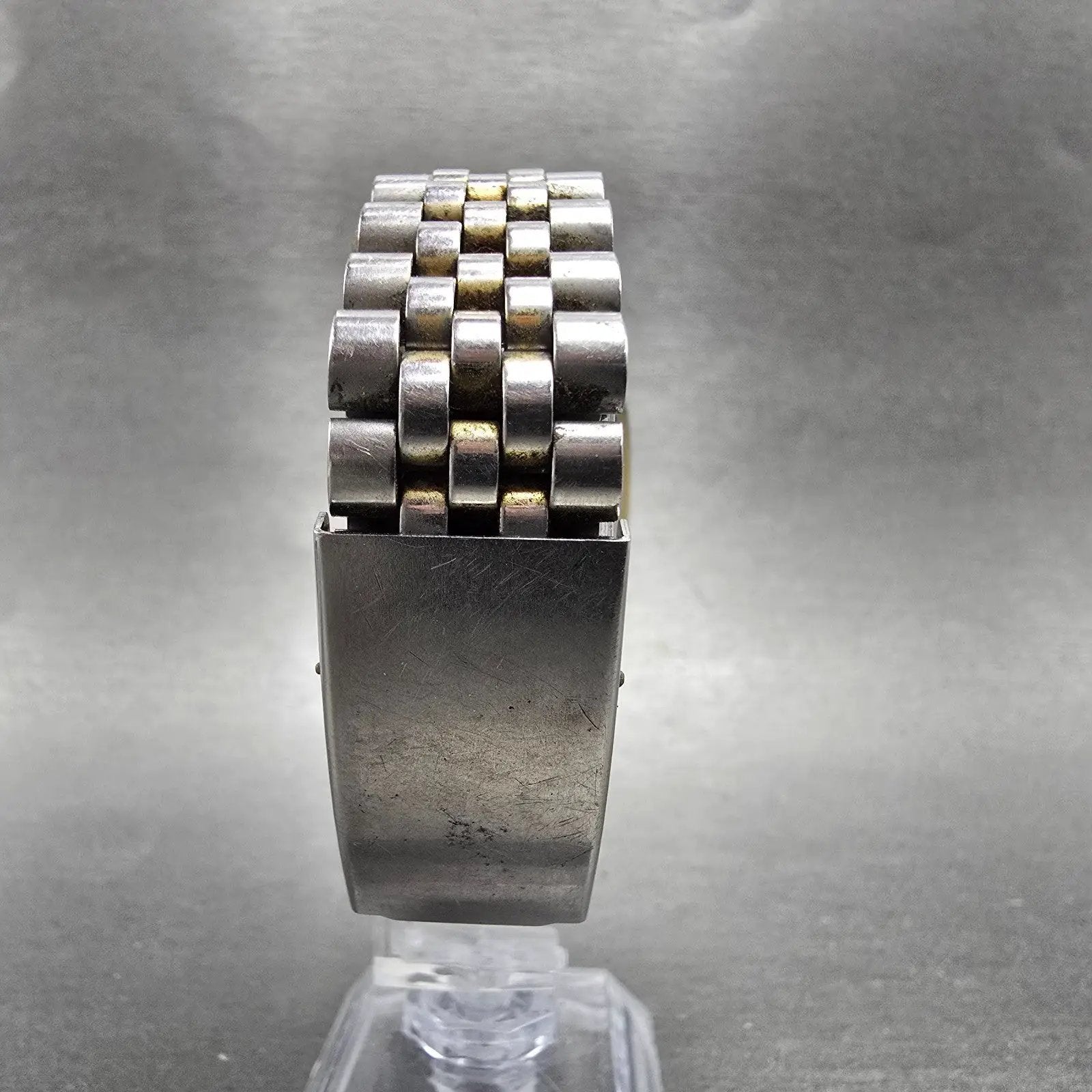 Seiko SQ Watch Men 31mm Gold Dial Gold Tone Daydate Rectangle 8123-5189 PARTS9