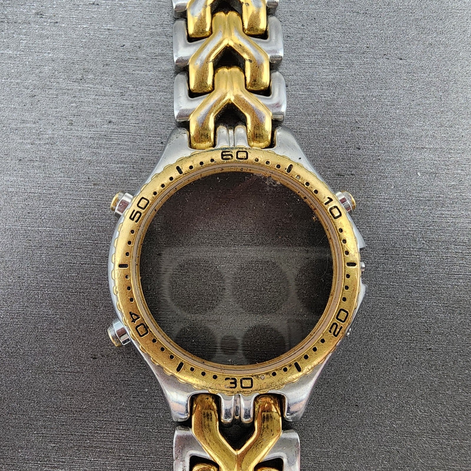 Seiko 7T326G20 Watch Case 37mm Two Tone Bracelet Round Chronogrpah Steel0